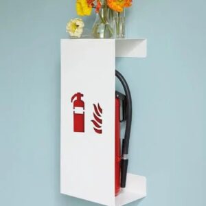 Design Feuerlöscherhalter "FIRE LARGE"Rot