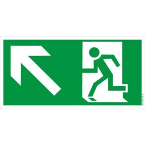 Flucht-Rettungsweg-"Links Aufwärts", ISO 7010