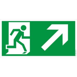 Flucht-Rettungsweg-"Rechts Aufwärts", ISO 7010